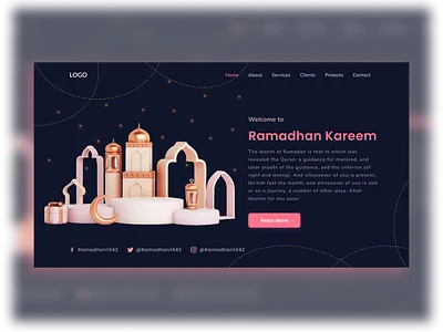 Ramadhan Kareem Exploration 3d art design illustration illustrations minimal ramadan kareem ui web website