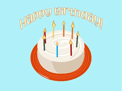 birthday cake 1 dribbble version design illustration