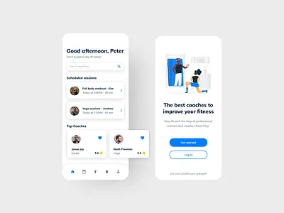 Fitsy Fitness coaching app concept design figmadesign fitness fitness app flat gym gym app icon illustration ui ux vector