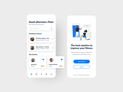 Fitsy Fitness coaching app concept design figmadesign fitness fitness app flat gym gym app icon illustration ui ux vector