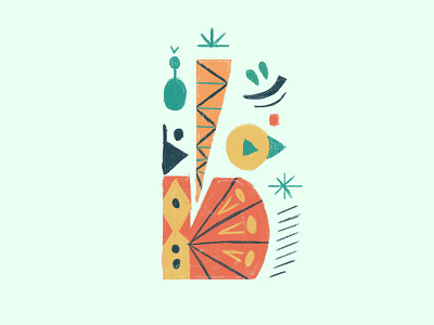 Letter B - 36 days of type flat design illustration