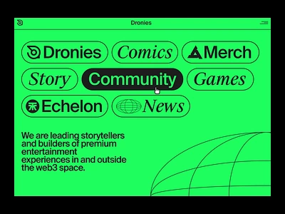 Dronies web design birds blockchain crypto dronies droniesnft illustration layout nft robots solana typography ui unfold web design