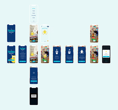 Toy Box High-Fidelity Screen Flow app ui ux
