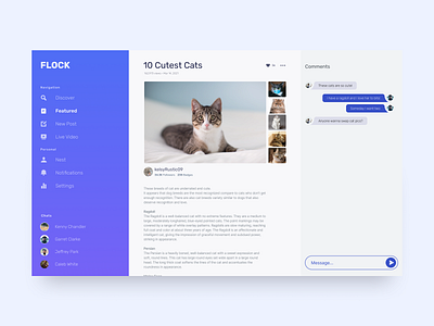 Flock - Featured Article branding chat design figma socialmedia ui webapp