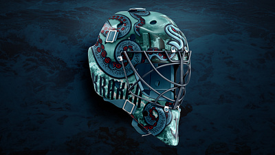 Seattle Kraken | Goalie Mask Concept adobe concept design goalie goaltender hockey illustrator kraken mockup nhl photoshop seattle seattle kraken sports sports design