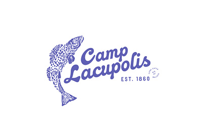 Camp Lacupolis branding camp camping family fish fishing illustration