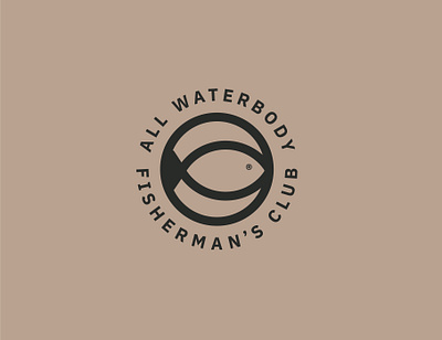 All Waterbody Fisherman's Club branding club concept fishing logo simple