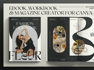 Fleur - Canva eBook/WorkBook Creator canva canva template creative creative market design ebook editorial elegant illustration magazine products workbook