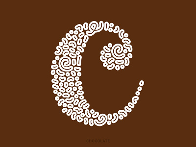 C 36daysoftype 36daysoftype03 36daysoftype2021 brown chocolate illustration letter script vector