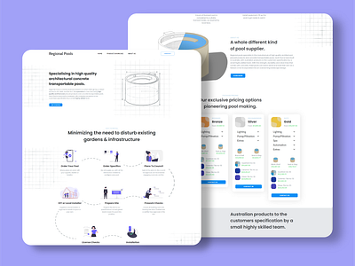 Regional Pools Website australia branding colour theme design graphics illustration logo logo design mad marketing modern pools scales sleek typography