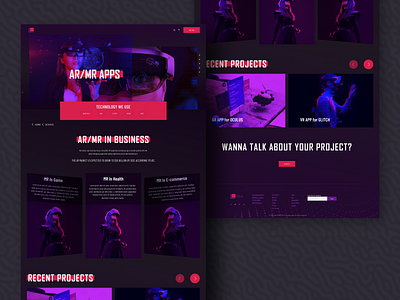 AR/MR Service Page ar app figma landing page service page ui ui design uiux vr design web design websites