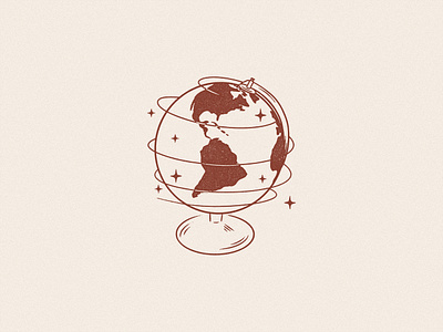 Travel The World adventure design globe hand drawn illustration procreate texture travel