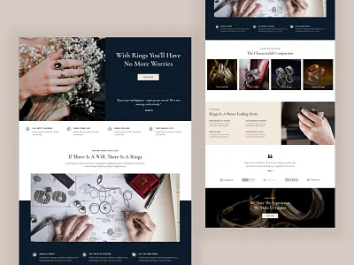 Rings Landing Page Design gold jewel jewelery jewelry luxurious luxury ring rings ui