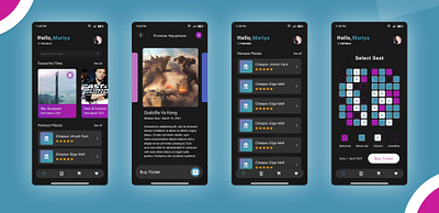 Movie App Dessign android app design buy tickets ios app design movie app movie ticket ticket app uidesign uiux ux
