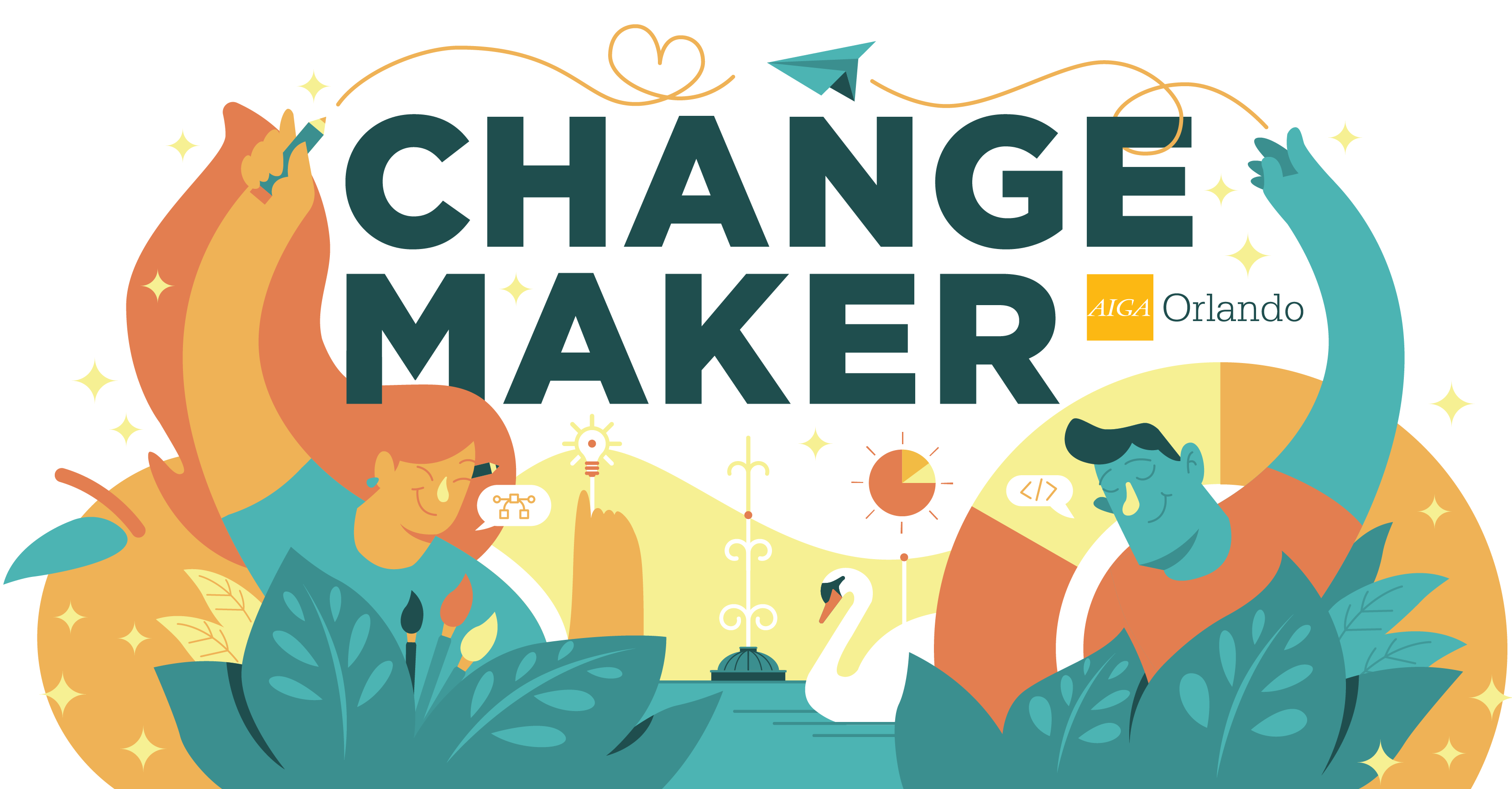 Changemaker Series - AIGA Orlando branding design illustration logo vector