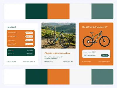 Custom Instagram Post Designs for Bike Rental ad bike clean company corporate cycling czech design graphic design instagram minimalist orange rental simple social socials travel white