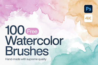 100 Free Watercolor Photoshop Brushes branding design free freebie graphic design illustration logo vintage