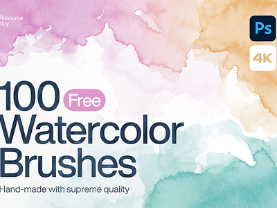 100 Free Watercolor Photoshop Brushes branding design free freebie graphic design illustration logo vintage