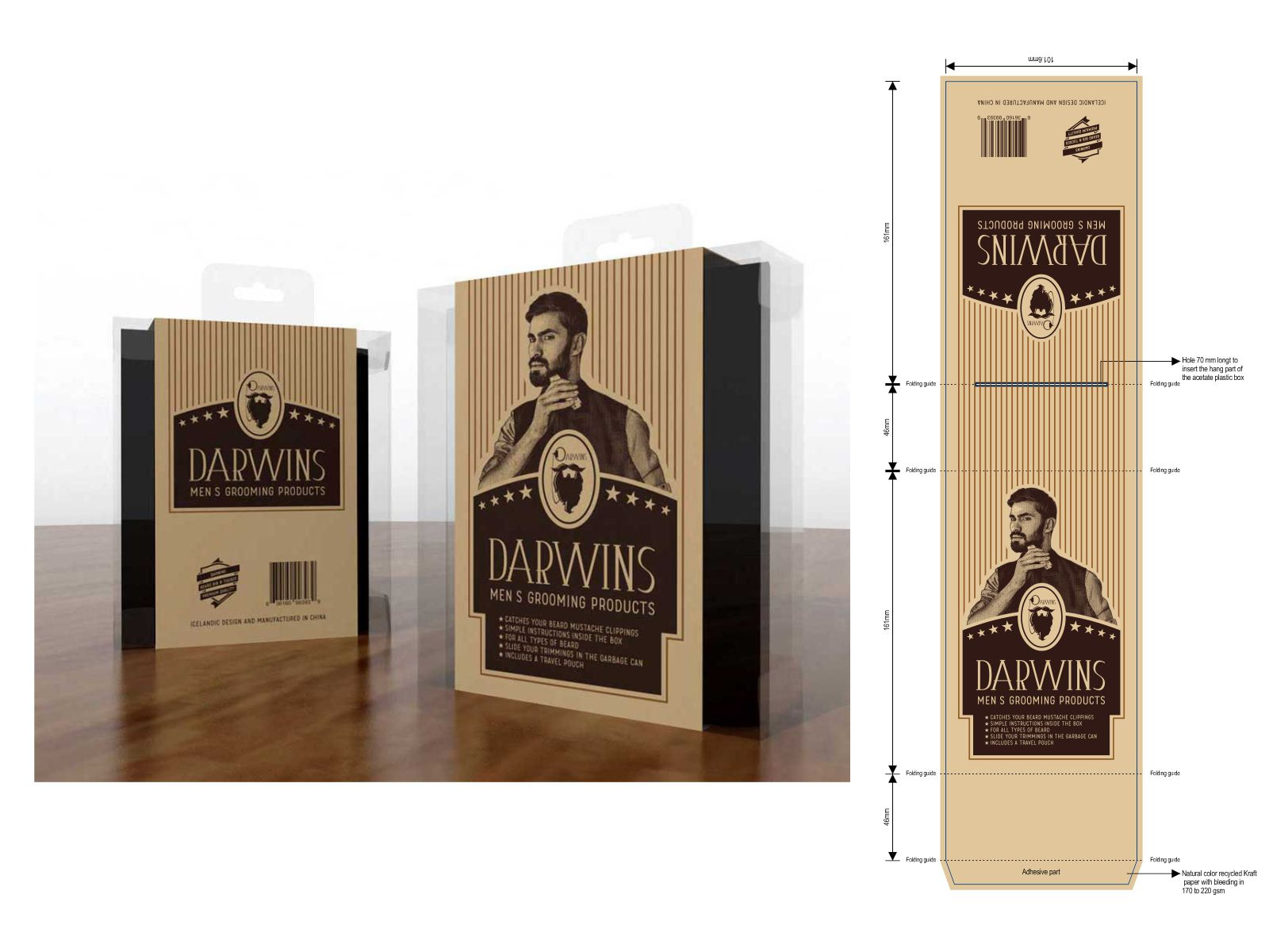 Packaging Design for Men's Grooming Product "Darwins" 3d 3d modeling 3d rendering design graphic design packaging design product design sleeve design