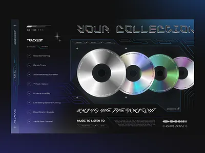 Music Player aesthetics app app design cd chrometype cyberpunk fireart fireartstudio futuristic music musicapp musicplayer player ui productdesign ui uiux visual design
