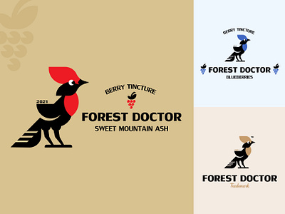 FOREST DOCTOR berries branding design illustration inspiration label logo minimalism silhouette tuft vector