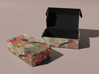 Watercolor packaging box flower loss packaging pattern watercolor