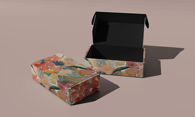 Watercolor packaging box flower loss packaging pattern watercolor