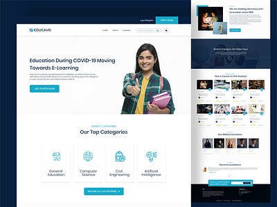 Educational Website design app ui design clean design design ecommerce education website free mockup landing page product page ui ui design ui interface userinterface web design web ui design website design