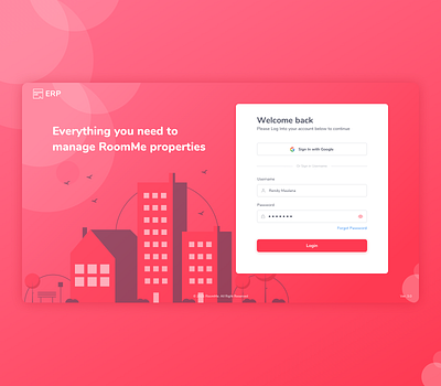 ERP - Login Page dashboad design desktop email form login password sign in ui ui design username ux uxdesign web web app website