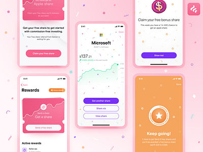 Freetrade Free Share UI app app design branding colorful design fintech fintech app reward ui ui ux ui design user experience ux