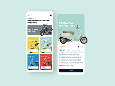 Vespa Store App Exploration dailyuichallenge exploration mobile app product page productdesign shopping app store ui ux vespa