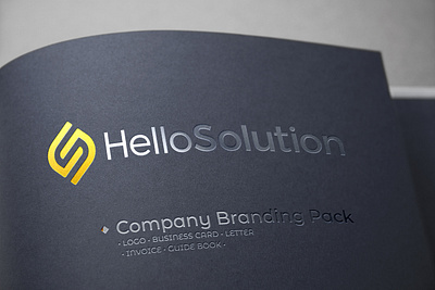 Hello Solution Company Branding Pack branding branding book business card business card design corporate branding corporate identity design flat invoice design letter design logo minimal typography