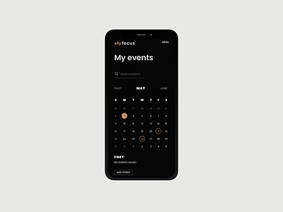 Skyfocus 01 calendar dark ui events mobile ui ux