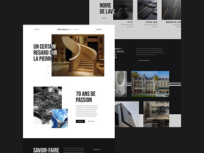 Blanc Carrare - French marble manufacturer architecture art art direction bebas neue black and white bold burger menu cut cut font design edge home page luxury marble responsive stone ui webdesign