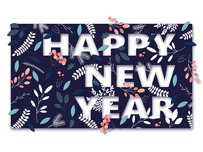 Happy New Year design graphic design illustration pattern art portfolio twigs