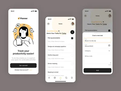 Planner - track your productivity easier! app application calendar ios issue mobile planner productivity task task manager tasks to do todo tracker ui ux