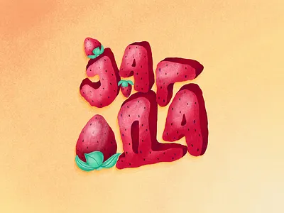 ЈАГОДА = Strawberry cyrilic cyrillic design drawing fruit fruit illustration illustration ipad ipad pro jagoda lettering procreate procreate art procreateapp strawberry typogaphy vector