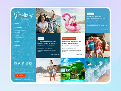 Sunêlia Blog App blog app blog mosaic blog template blogger preset blogging app camping design holidays design ipad interface travel app travel design ui blog ui design ui tablet uidesign