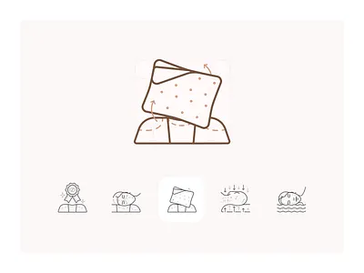 Beauty Pillow ıcon set beuty branding color design icon iconography illustration pillow sleep typography ui vector woman womans