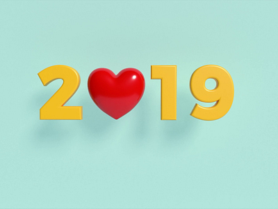 2019 2019 3d 3d animation animation cg cgi design flat flat lighting heart mograph motion motion design motion graphics pastel render year