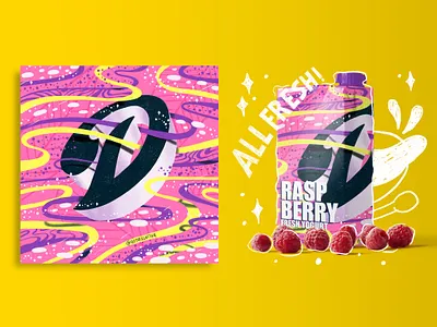 2021 36DOT Series - Letter D 36 days of type advertising box design commercial art dairy editorial hand lettering illustration mockup packaging design yogurt