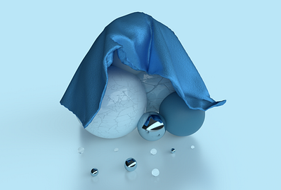 Blue silk 3d 3d art 3d modeling art colours