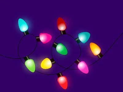 Holiday Lights beautiful bright colorful decor festive festivelights glow graphic design illustration light lights purple vector