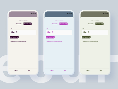 Mobile app for budgeting. Minimalistic lifestyle. Light mode. app backdrop clean flat flutter functional ios layout light mode light theme real project theming ui ux