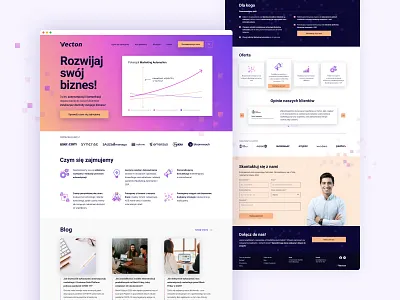 Vecton Landing Page chart design desktop goodc gradient homepage interface landing landingpage marketing marketing automation onepage ui ux web webdesign website