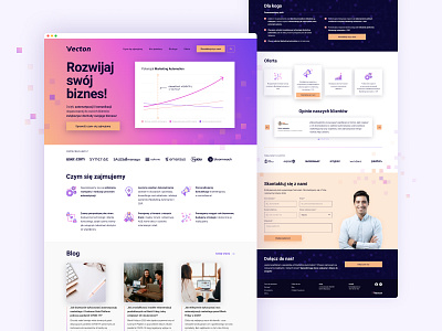 Vecton Landing Page chart design desktop goodc gradient homepage interface landing landingpage marketing marketing automation onepage ui ux web webdesign website