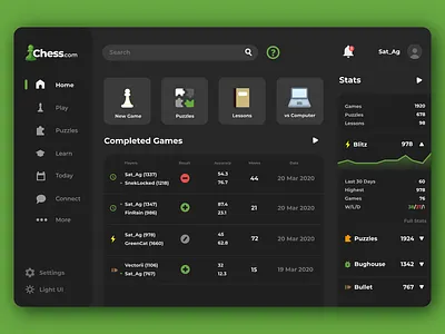 chess com redesign chess color design detail graphic design green minimal ui ux vector