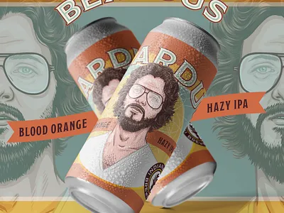 Beardus - Indiana City Brewing Label beer brewing label labeldesign portrait portrait illustration retro vintage