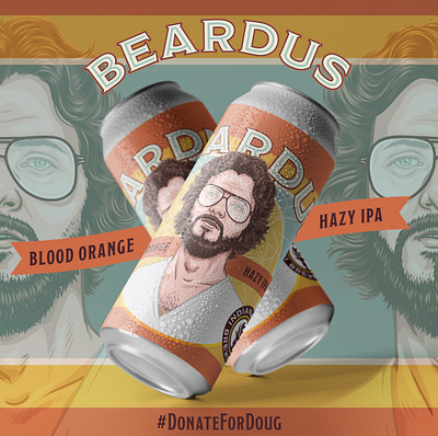 Beardus - Indiana City Brewing Label beer brewing label labeldesign portrait portrait illustration retro vintage