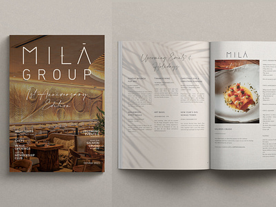 MILA GROUP 1st Anniversary Magazine graphic design magazine miami print design printed magazine restaurant restaurant group